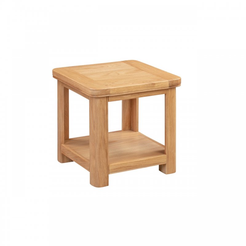 Papaya Chagford Oak  Lamp Table with Shelf