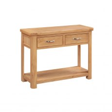 Chagford Oak  Console Table with 2 Drawers