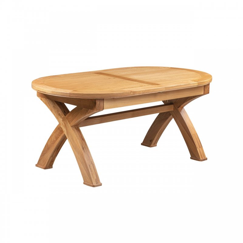 Papaya Chagford Oak 180cm Oval Cross Leg Extending Dining Table