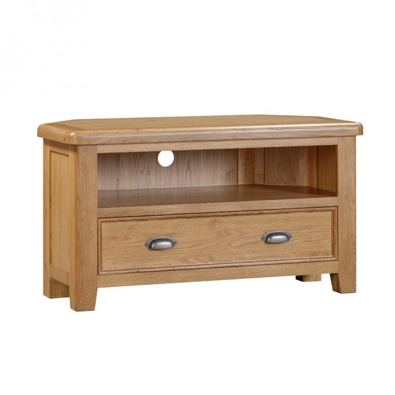 Papaya Kenton Oak Corner TV Unit