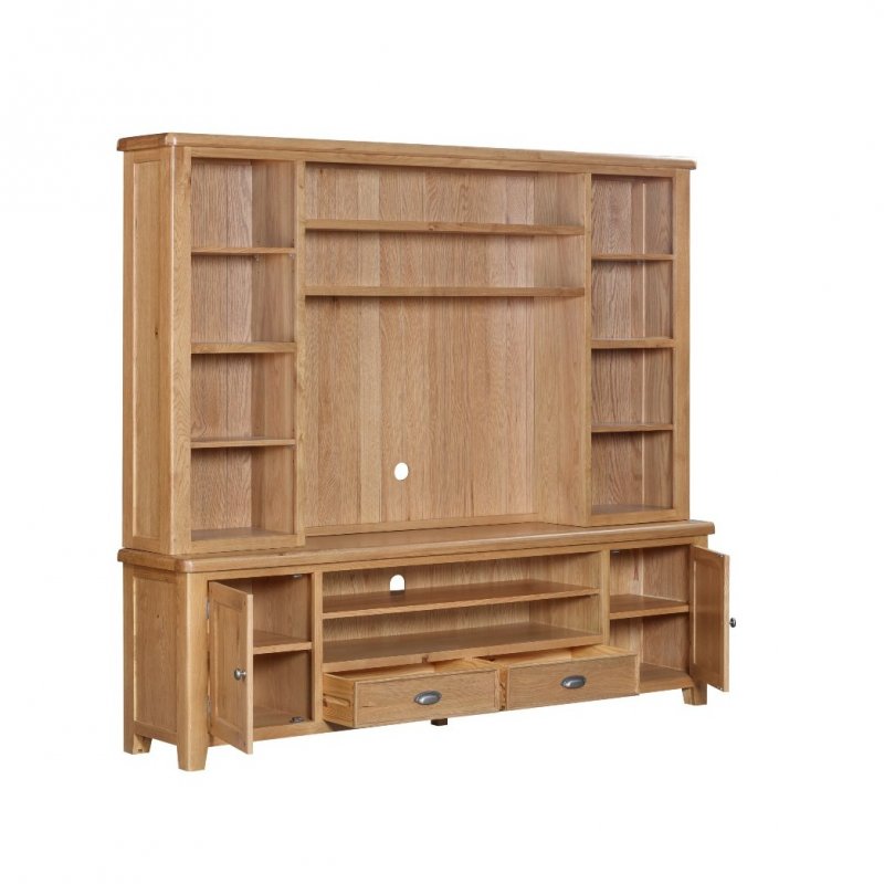Papaya Kenton Oak Media Bookcase Top for XL TV Unit (top only)