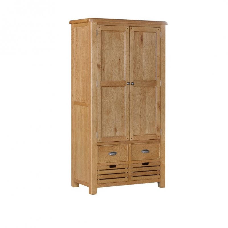 Papaya Kenton Oak  Double Larder Cupboard