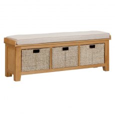 Kenton Oak Hall Bench with Baskets Kenton Oak Hall Bench with Baskets
