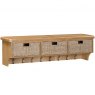 Papaya Kenton Oak Wall Shelf with Hooks & Baskets