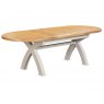 Papaya Kenton Painted Oval Cross Leg Extending Dining Table
