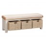 Papaya Kenton Painted Hall Bench with Baskets