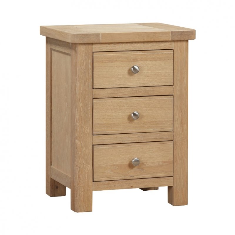 Papaya Farringdon Oak Bedside with 3 Drawers