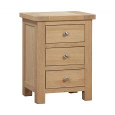 Farringdon Oak Bedside with 3 Drawers