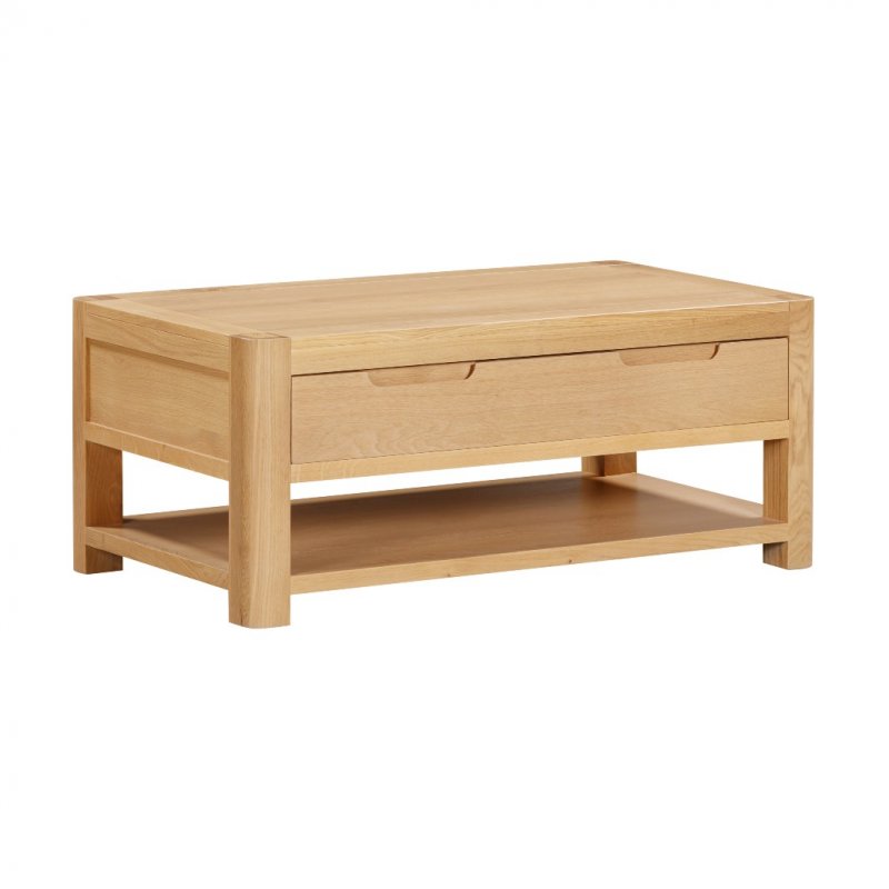 Papaya Coppice Oak Coffee Table with 2 Drawers
