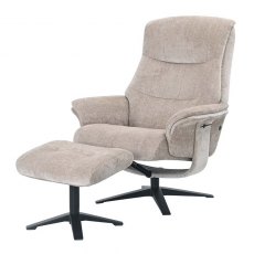 Hudson Swivel Recliner & Stool (in fabric)