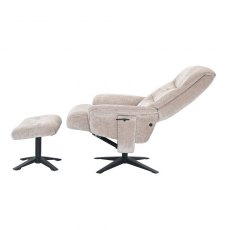 Hudson Swivel Recliner & Stool (in fabric)