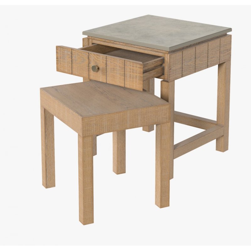 Qualita Laura Ashley Braystone 1 Drawer Nest of Tables