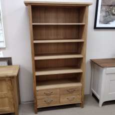 Laura Ashley Milton Oak 4 Drawer Single Bookcase