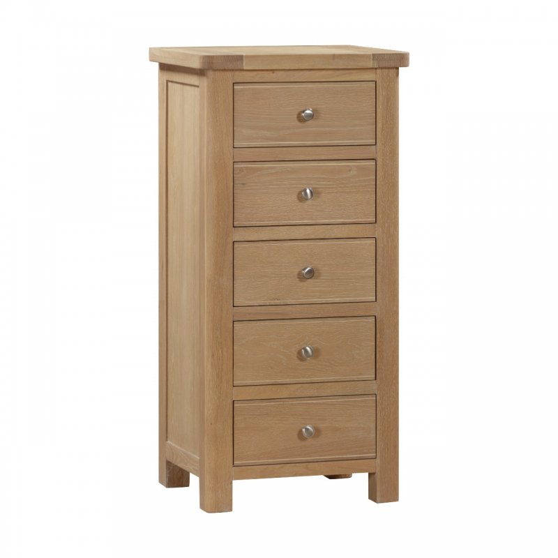 Papaya Farringdon Oak 5 Drawer Tall Chest