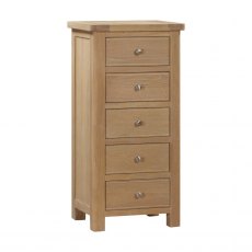 Farringdon Oak 5 Drawer Tall Chest